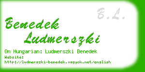 benedek ludmerszki business card